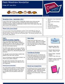 Newsletter - Oasis Academy Woodview