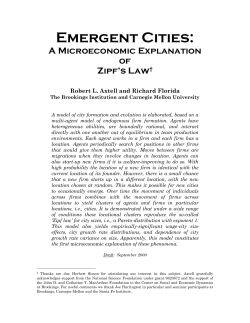 Emergent Cities: A Microeconomic Explanation