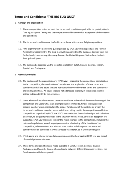 Terms and Conditions: “THE BIG EUQ QUIZ” - europass
