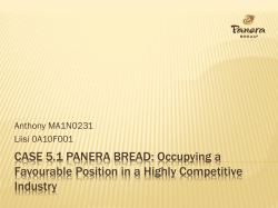 Case 5.1 Panera bread: Occupying a Favourable Position in a