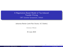 A Negotiation-Based Model of Tax