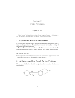 Lecture 2 Finite Automata