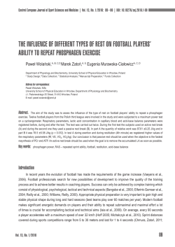 ThE INfluENCE Of DIffErENT TypES Of rEST ON fOOTball playErS