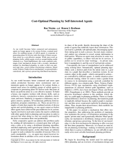 Cost-Optimal Planning by Self-Interested Agents