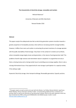 The characteristics of electricity storage, renewables and markets