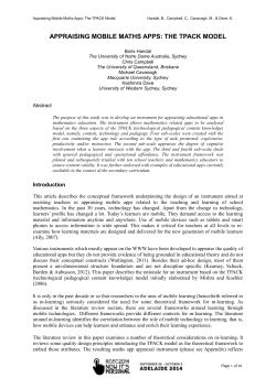 Appraising mobile maths apps: The TPACK model