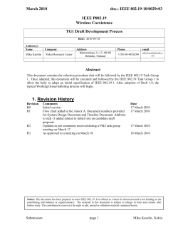 Draft Development Process