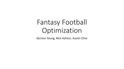 Fantasy Football Optimization