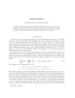 Overpartitions - Jeremy Lovejoy