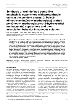 Synthesis of well‐defined comb‐like amphiphilic copolymers with