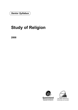 Study of Religion - Queensland Curriculum and Assessment Authority