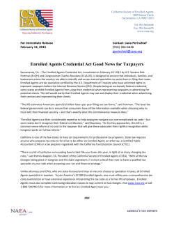 Enrolled Agents Credential Act - California Society of Enrolled Agents