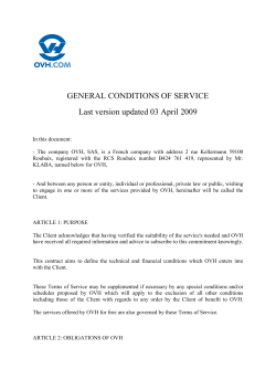 GENERAL CONDITIONS OF SERVICE FR uk version