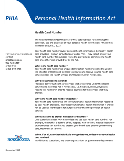 Health Card Number - Government of Nova Scotia