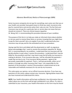 Advance Beneficiary Notice of Noncoverage form