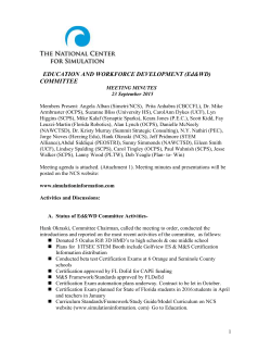 September 23, 2015 - National Center for Simulation