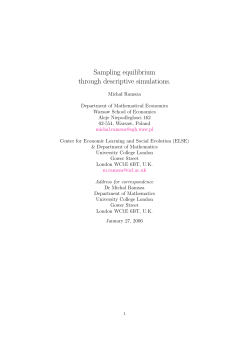 Sampling equilibrium through descriptive simulations.