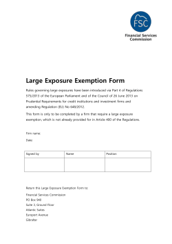 Large Exposure Exemption Form - Gibraltar Financial Services