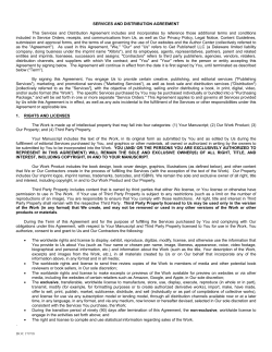 SERVICES AND DISTRIBUTION AGREEMENT This