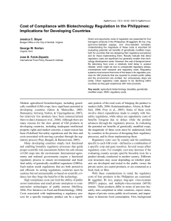 Cost of Compliance with Biotechnology Regulation in the