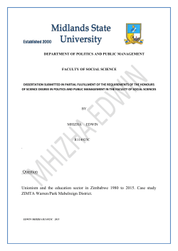 EDDY DESERATATION - Midlands State University