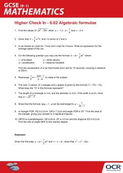 Mathematics, 6.02 Algebraic formulae, Higher