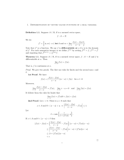 1. Differentiation of vector valued functions of a real variable