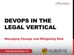 DevOps in the legal vertical