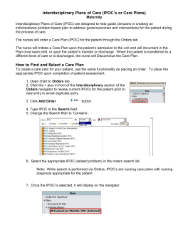 IPOC`s or Care Plans