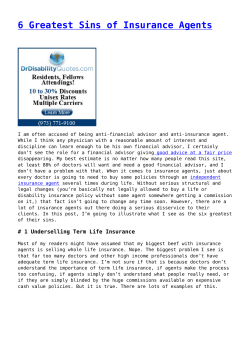 6 Greatest Sins of Insurance Agents