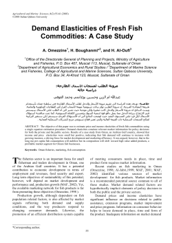 Demand Elasticities of Fresh Fish Commodities: A Case Study (PDF