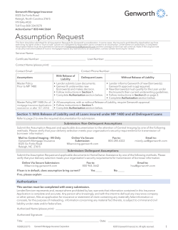 Assumption Request - Genworth Mortgage Insurance