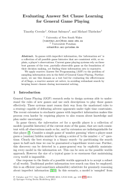 Evaluating Answer Set Clause Learning for General Game Playing