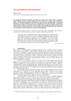 The Sustainable Densities Proposition1
