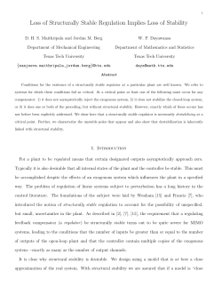 Loss of Structurally Stable Regulation Implies Loss