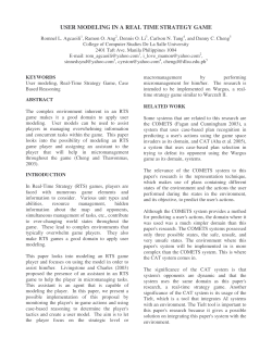 user modeling in a real time strategy game