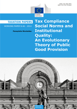 Tax Compliance Social Norms and Institutional Quality