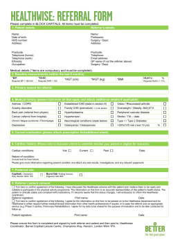 Healthwise Referral Form