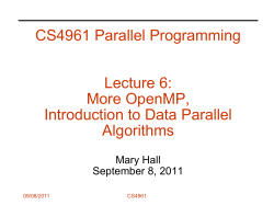 Data Parallelism in OpenMP