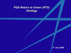 PQA Return to Green Strategy