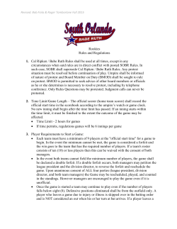 Rookies Rules and Regulations 1. Cal Ripken