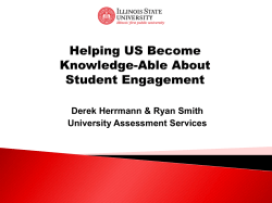 Helping US Become Knowledge-Able about Student Engagement