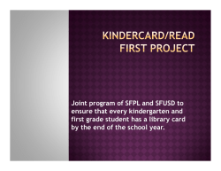 Kindercard and Read First Program