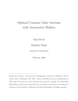 Optimal Common Value Auctions with Asymmetric Bidders