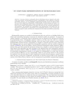 On computable representations of exchangeable data