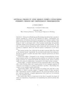 optimal product line design when consumers exhibit choice set