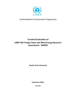 UNEP GEF Project - Global Environment Facility