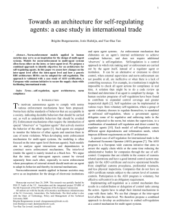Towards an architecture for self-regulating agents: a case study in