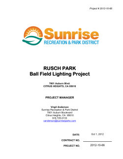 RUSCH PARK Ball Field Lighting Project