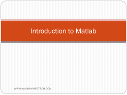 Introduction to MaTLAB - Inplant Training in Chennai, Internship in